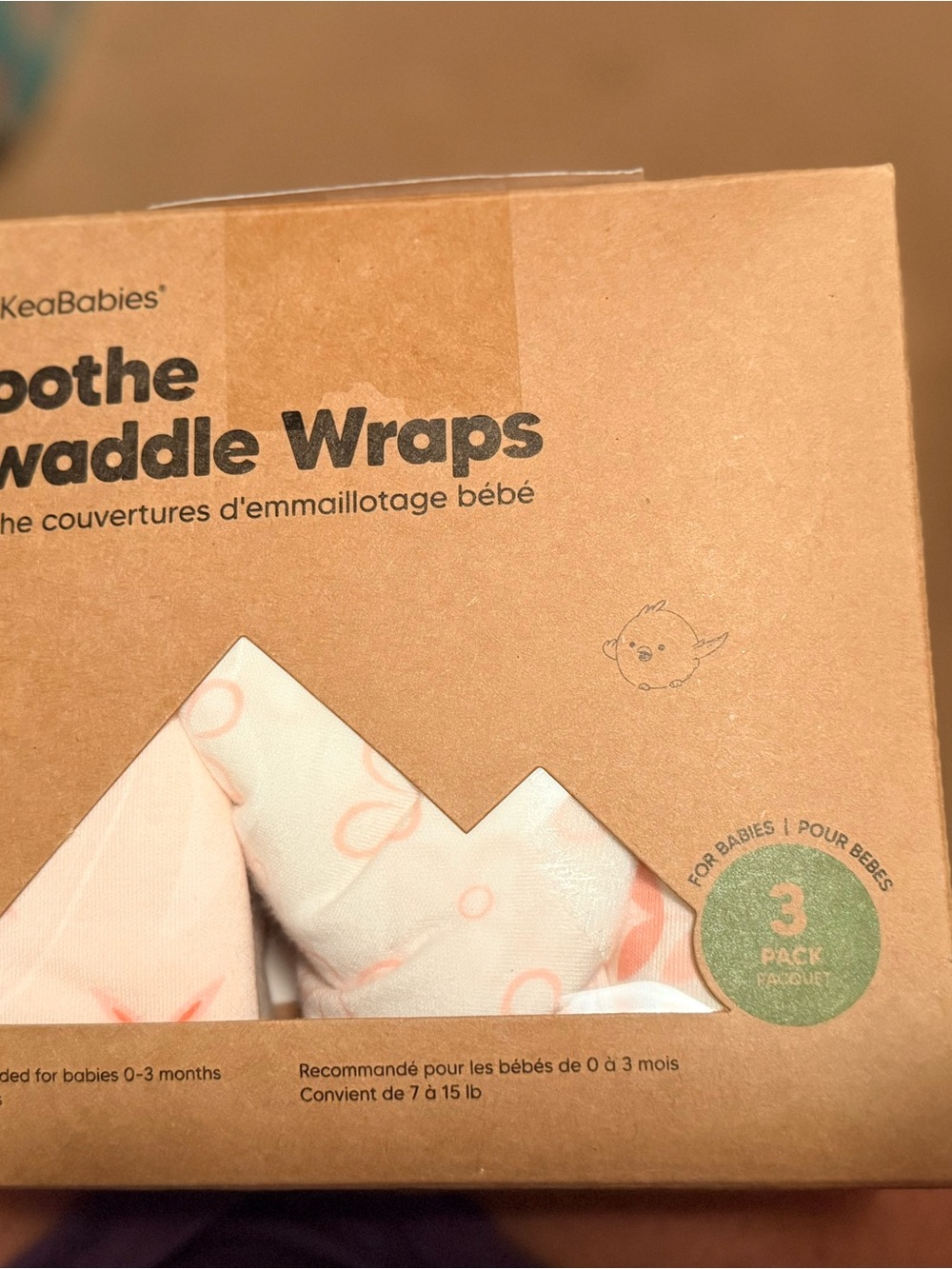 KeaBabies Pink Soothe Swaddle Wraps - 3 Pack
